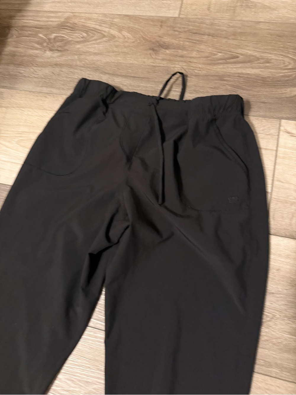 Albion Black Track Joggers with Gold Zipper - Picture 2 of 5